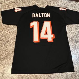 Cincinnati Bengals NFL Dalton 14 jersey Youth large 14-16 black football tee